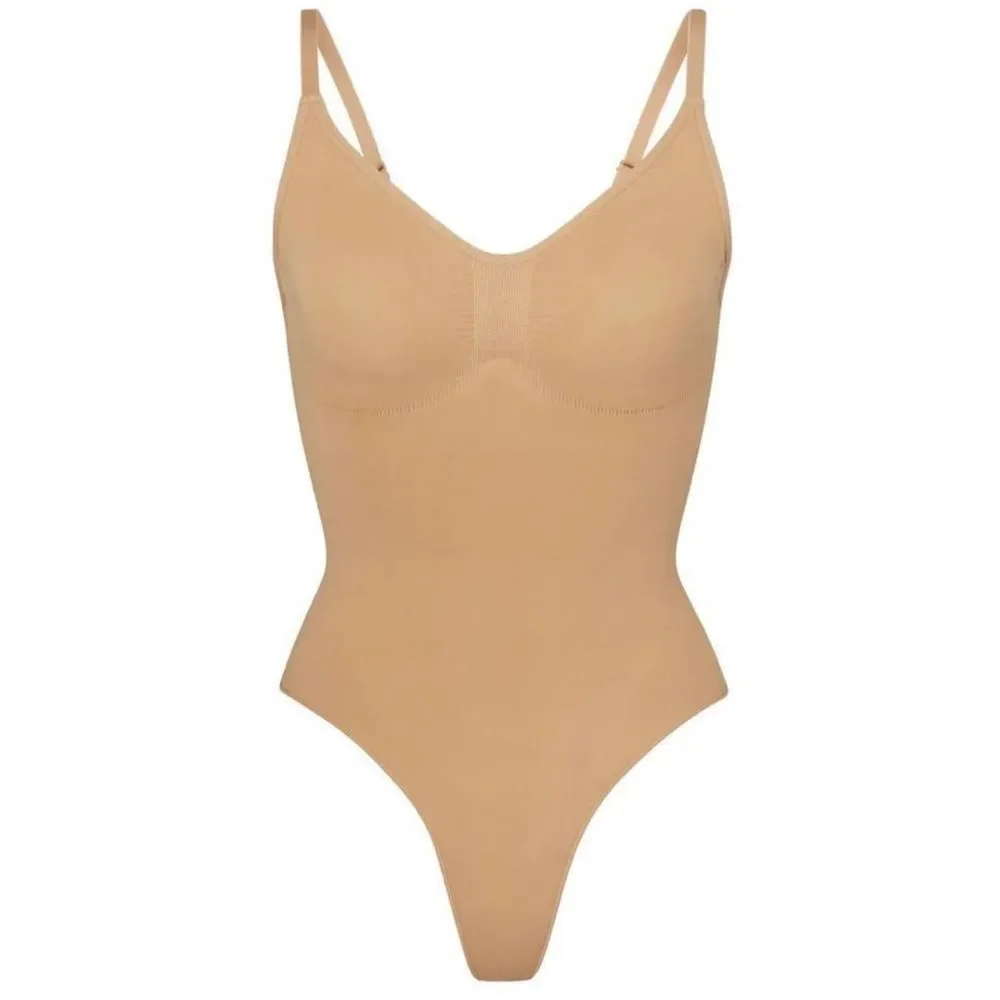 SKIMS SEAMLESS SCULPT THONG BODYSUIT SHAPEWEAR OCHRE BEIGE SIZE LARGE XL - Picture 1 of 8